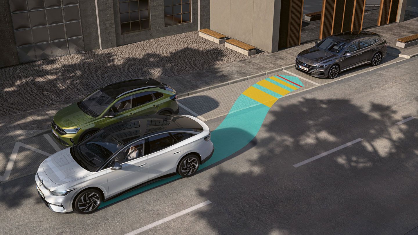 Grafica prezintă VW Park Assist în VW ID.7